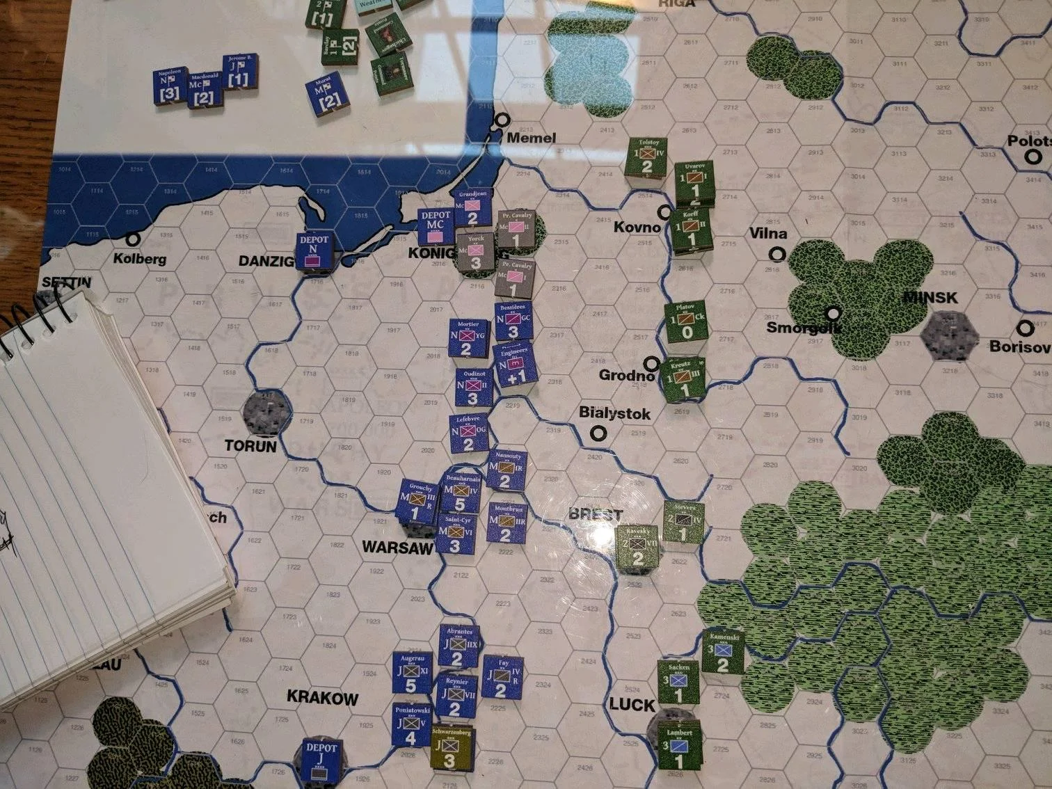Playtest setup for 1812