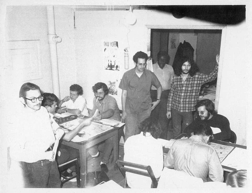 Friday night playtesting at SPI sometime in the 70s, I can identify Al Nofi to the left with the stache’ and the late John Young with the cigarette in mouth.