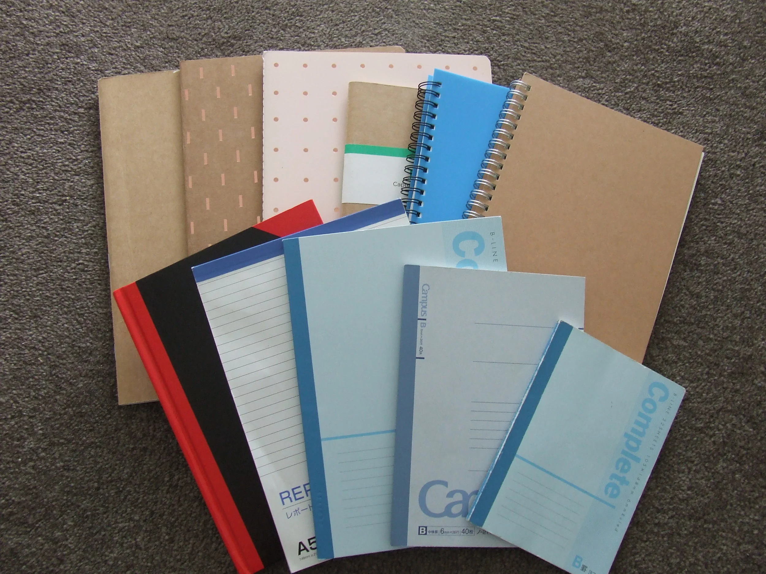 Notebooks: I’m mildly obsessed with them. I’ve just kept my three faves.