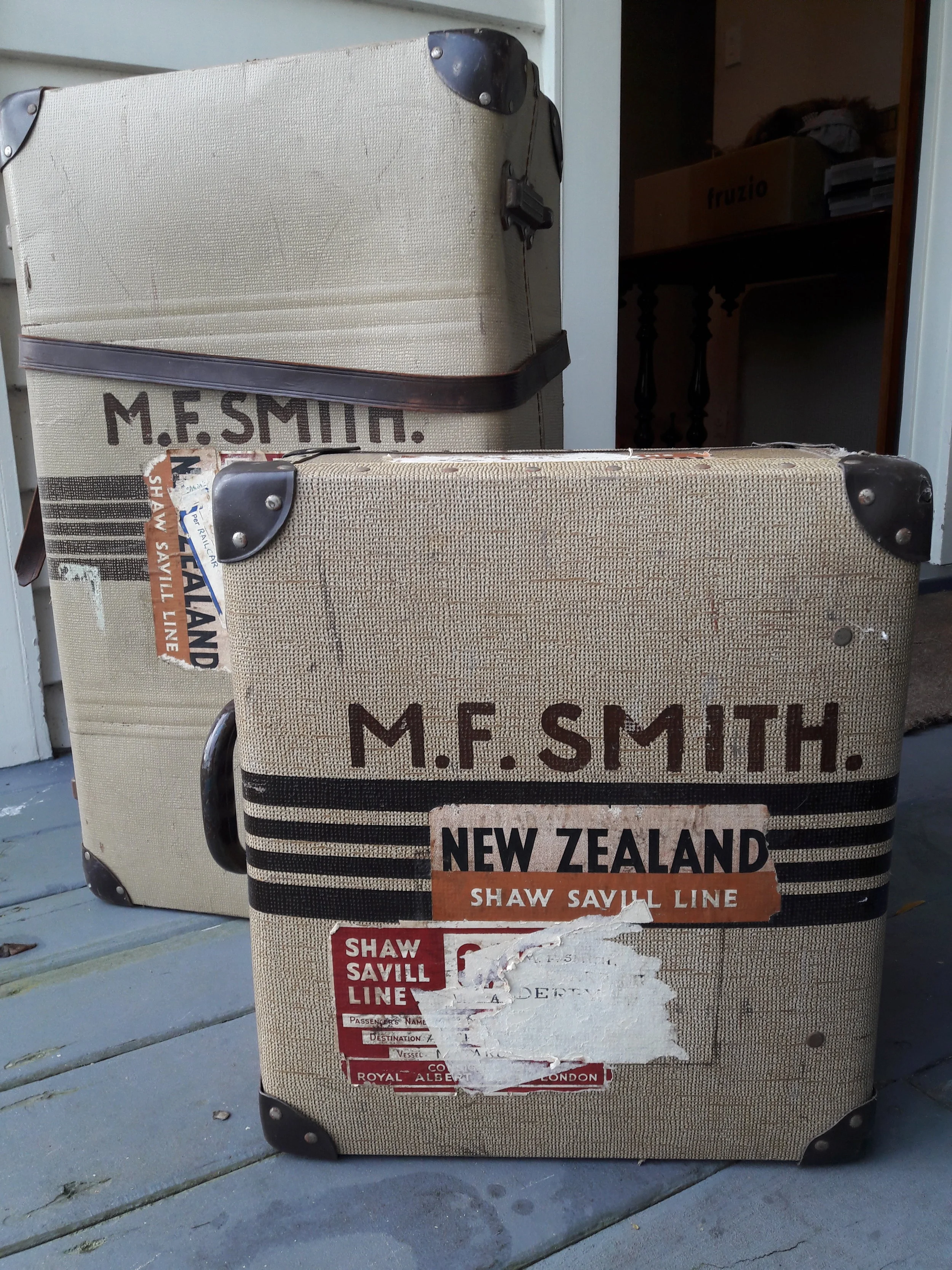 Some of the absolute treasures we found. Luggage that sailed to the UK and back in the 1950’s