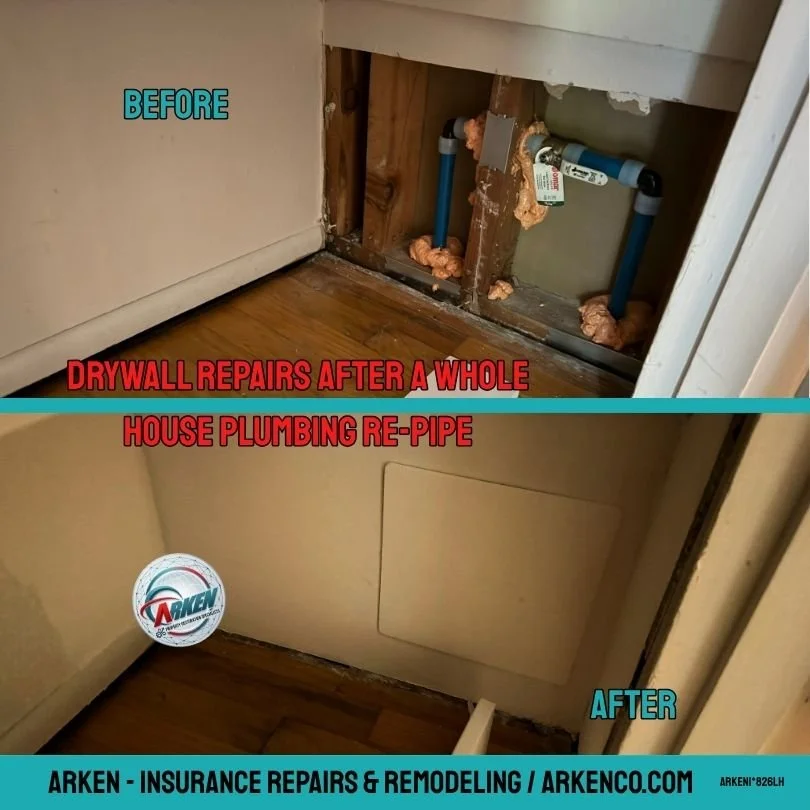 Plumbing Drywall Repairs Closet with Access