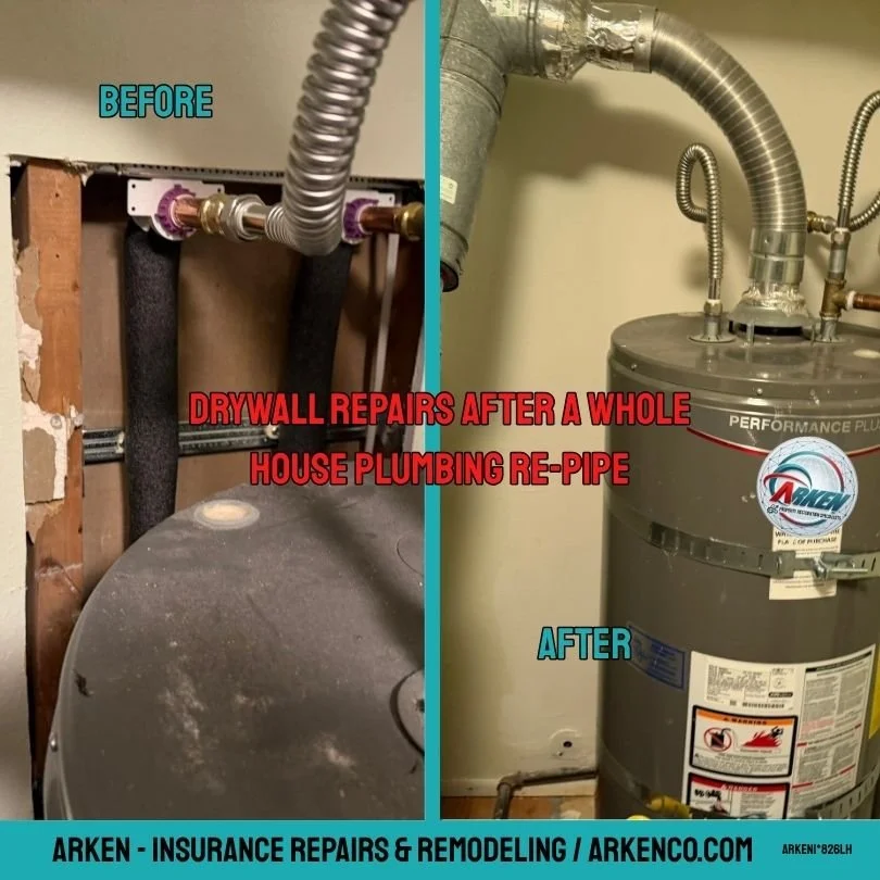 Plumbing Drywall Repairs Water Heater