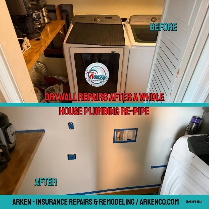 Plumbing Drywall Repairs Utility Room