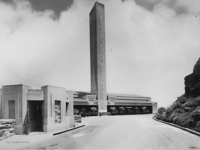 Griffin Incinerator – gatehouse & weighbridge, trucks dumping garbage into pit