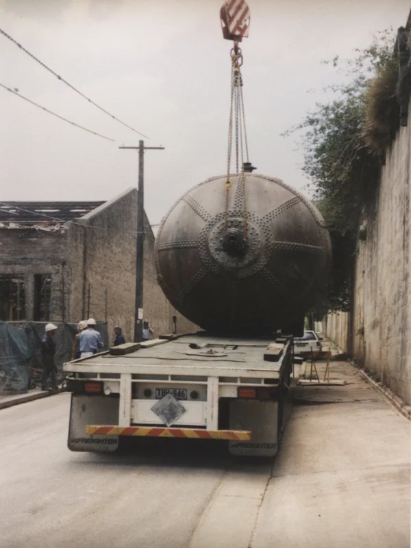 Heritage Sphere from Pulp House on the move November 1997