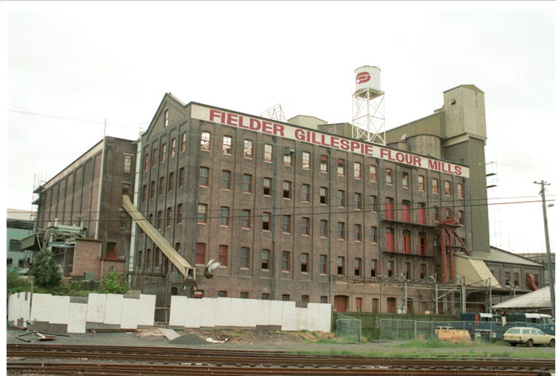 Fielder Gillespie Flour Mills being demolished 1992