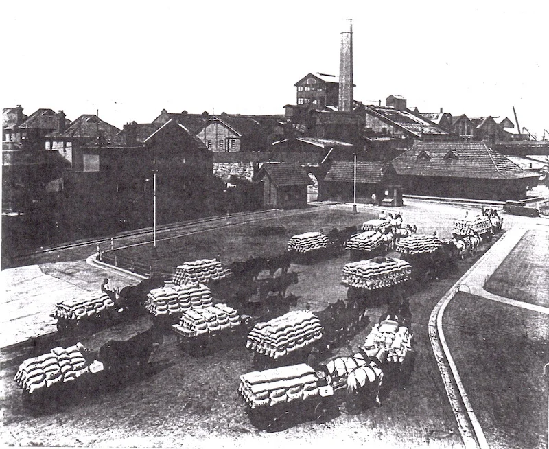 Horses in Refinery Square 1930s