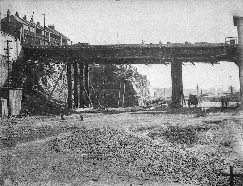 Building the Upper Level of Jones Bay wharf 1911-1919