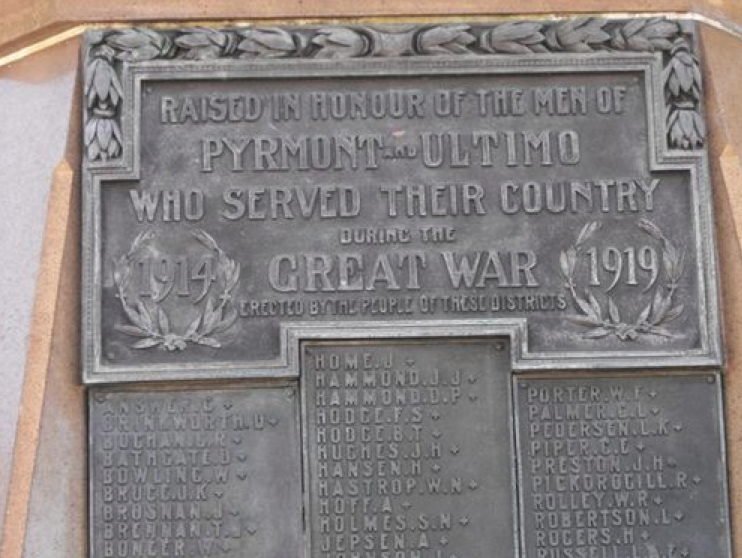 Inscription on war memorial