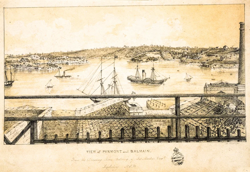 View of Pyrmont and Balmain, James Martyr, after 1840