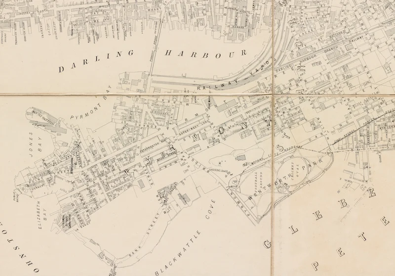 Map of Darling Harbour and Pyrmont 1888
