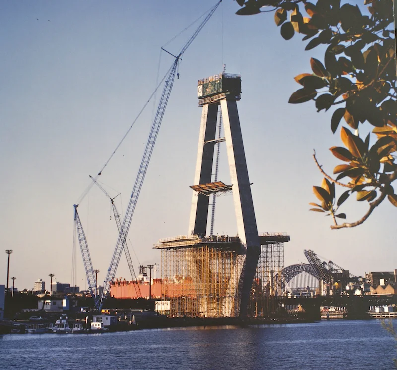 Anzac Bridge under construction 1994