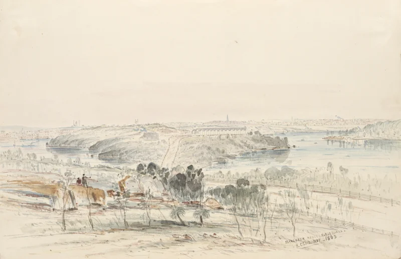 Slaughter houses on Glebe Island 1863 (Lloyd)