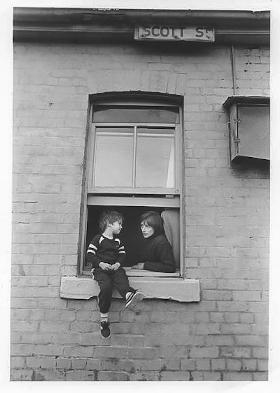 Copy of Family under threat. Point &amp; Scott Sts. Eviction of squatters. 1988. City of Sydney