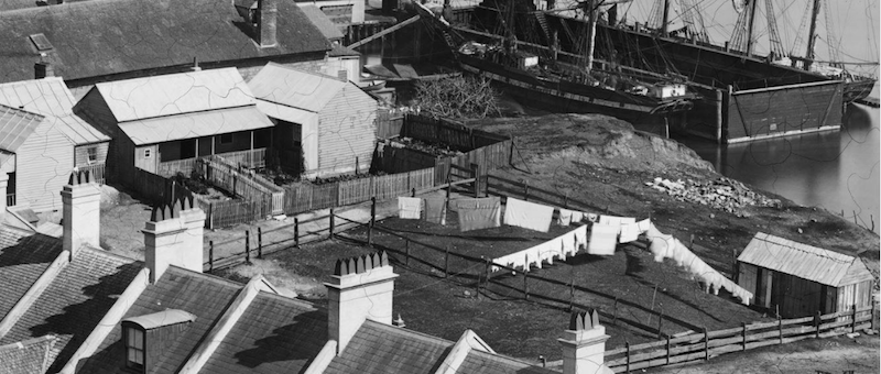 Pyrmont Bay with Rowntrees floating dock, Jenkins Street 1871-76