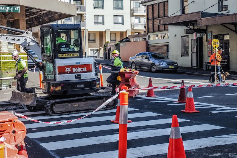 Making the crossing at John and Harris Streets