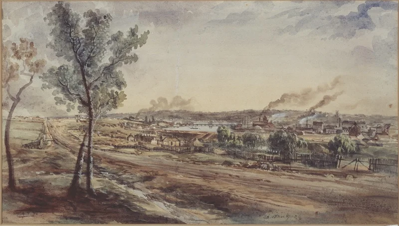 Darling Harbour from Harris Street, 1867, Samuel Elyard