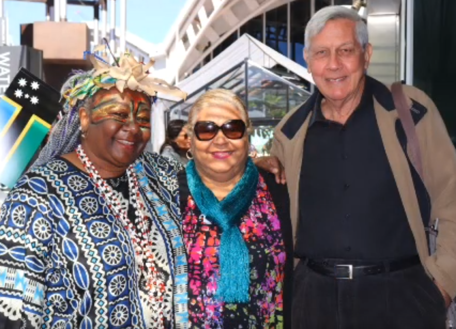 (left) SSI descendants (Waskam) Emelda Davis and Sharon Minniecon and Paul Lancaster (PHG)