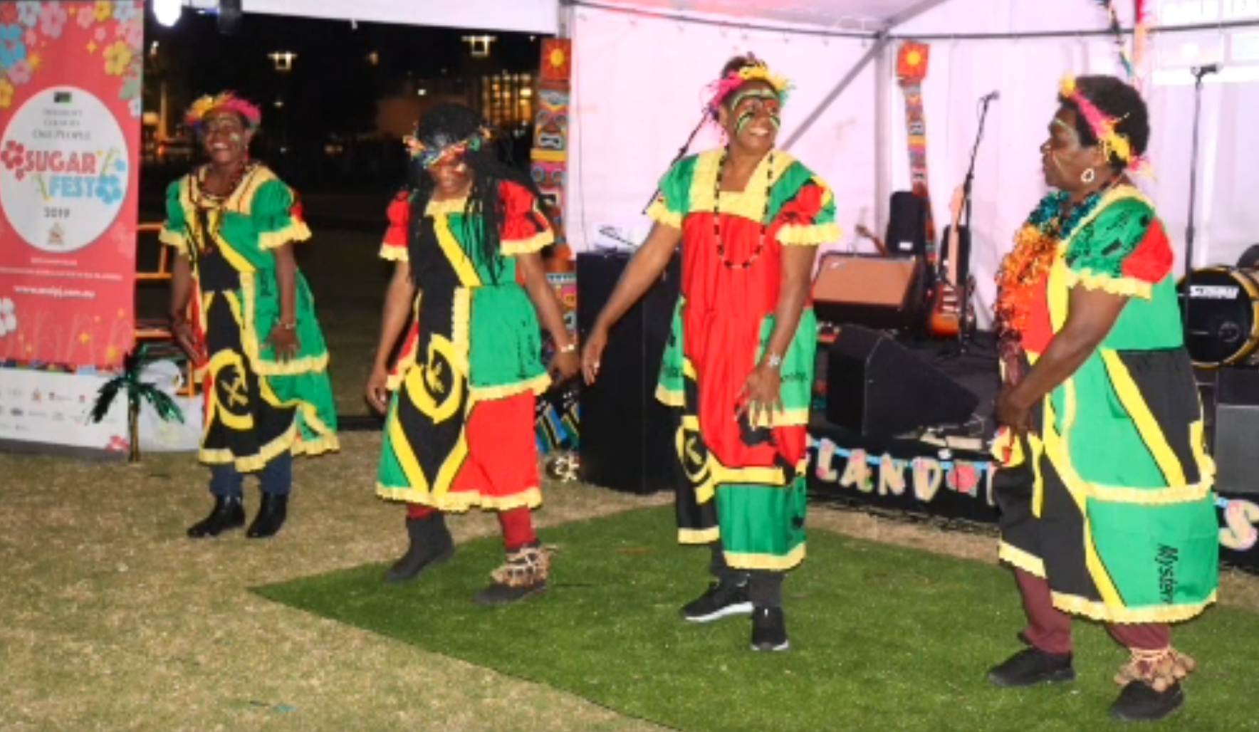 Custom Women from Shefa, Penama, Tafea, Malampa provinces of Vanuatu perform at Sugar Fest 2019  