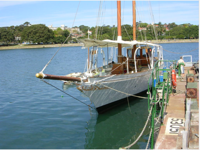 Boomerang at her berth in Rozelle Bay