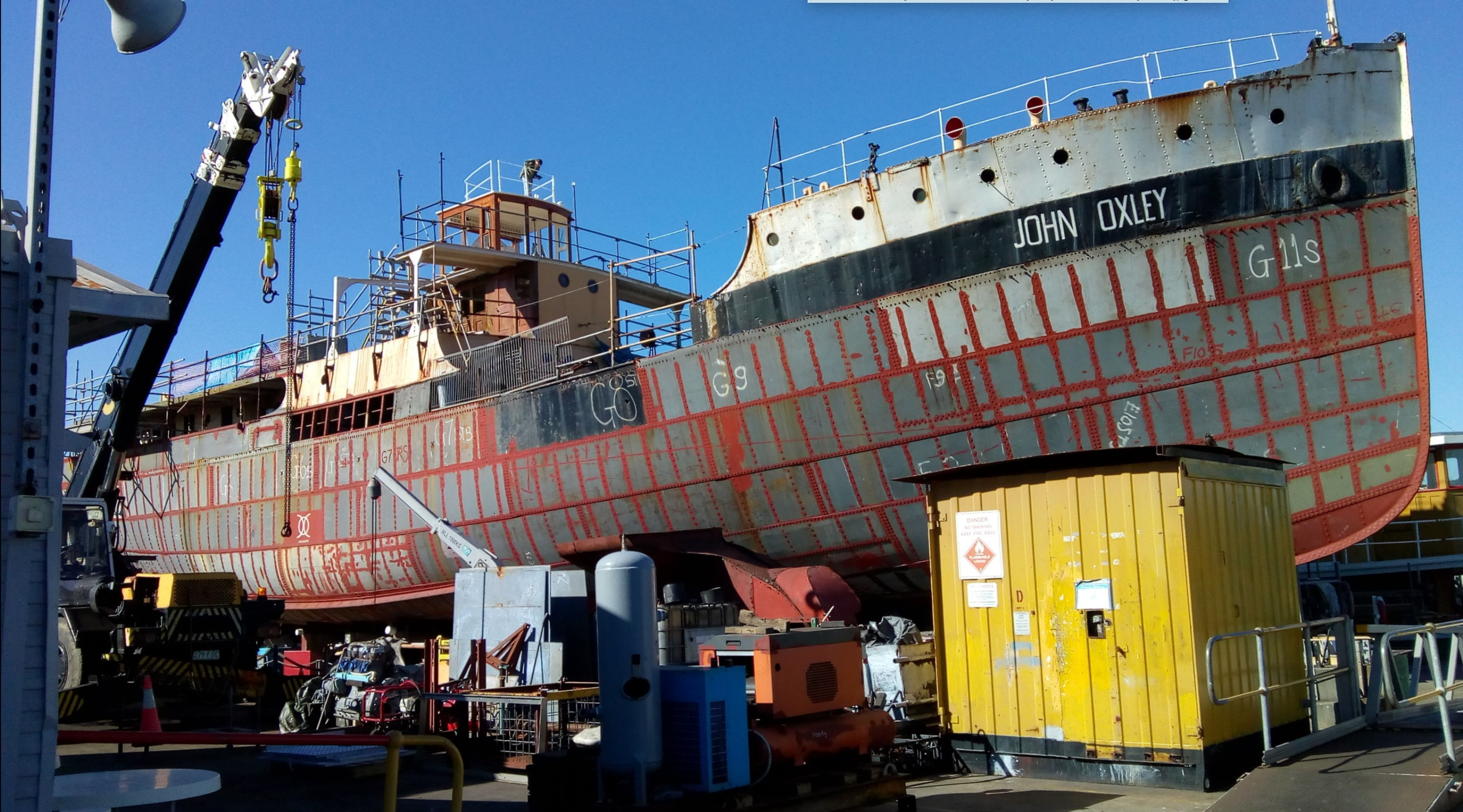 John Oxley on SHF's floating dock July 2018