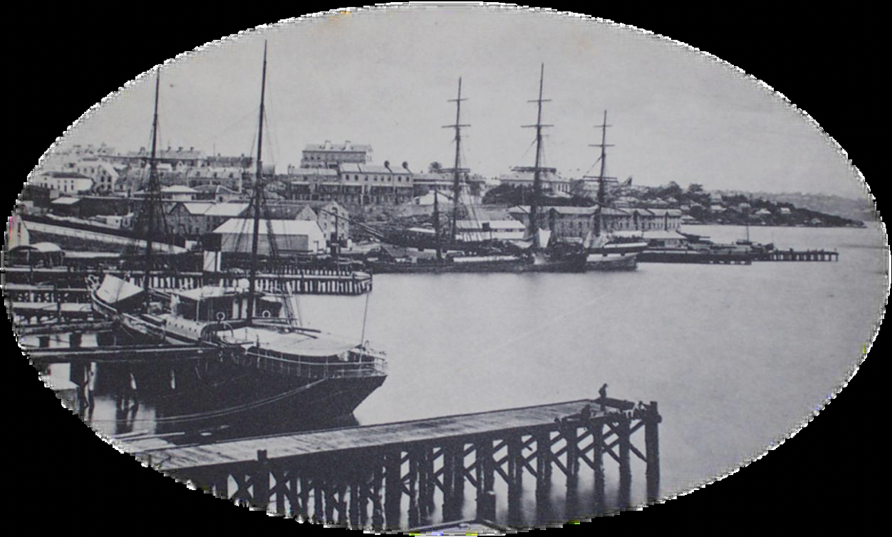 SS Fiona (1) @ Clarence Wharf Walsh Bay late 1870s