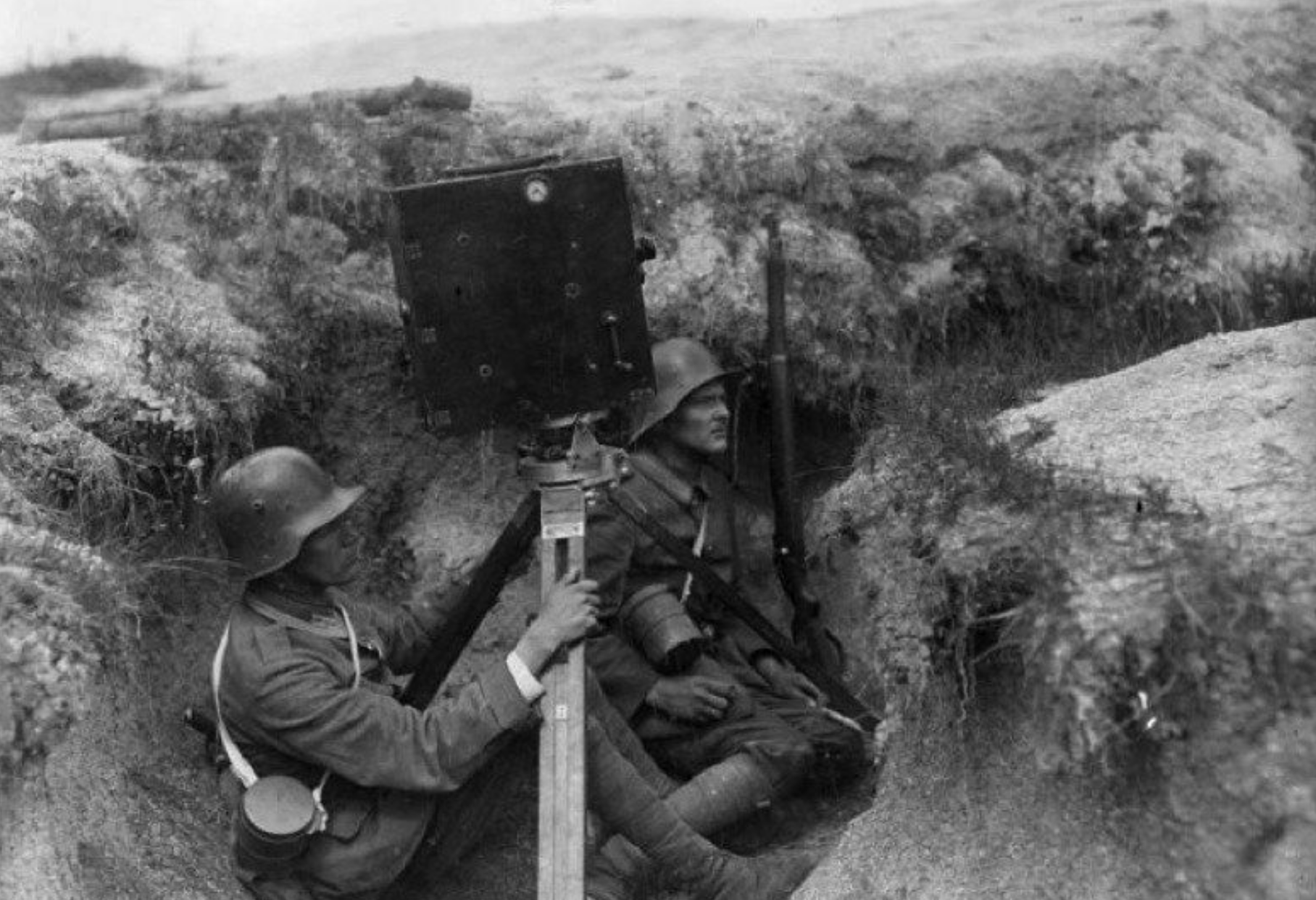 A film crew captures the action on the Western Front 