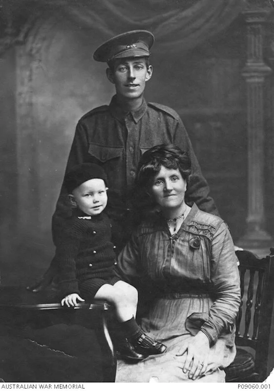 Private Albert Landaman a tram conductor of Pyrmont prior to enlising in 17th Battalion. Photo with family taken 1915. Killed in action at Ypres Belgium September 1917. 28 Years of age.