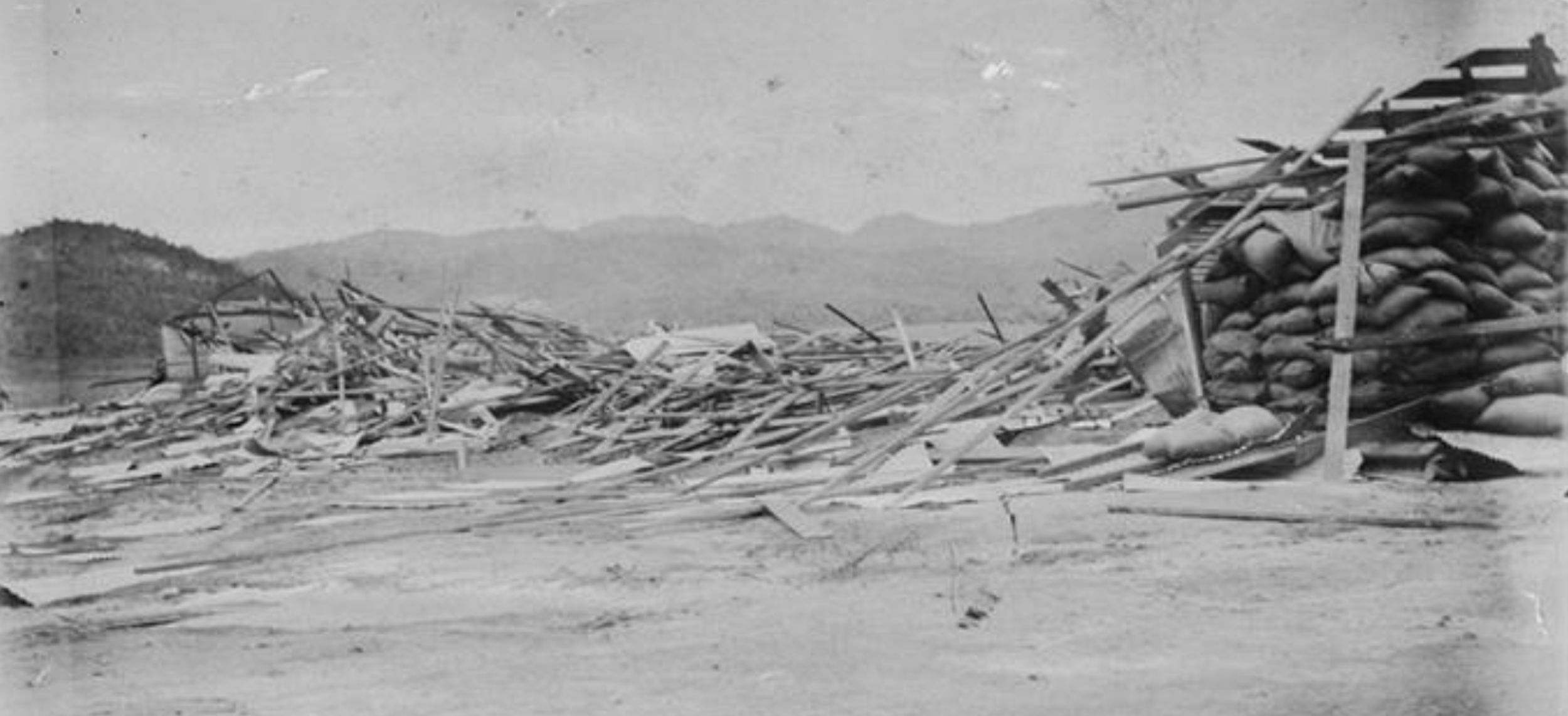 Labasa hurricane, stables, 1912