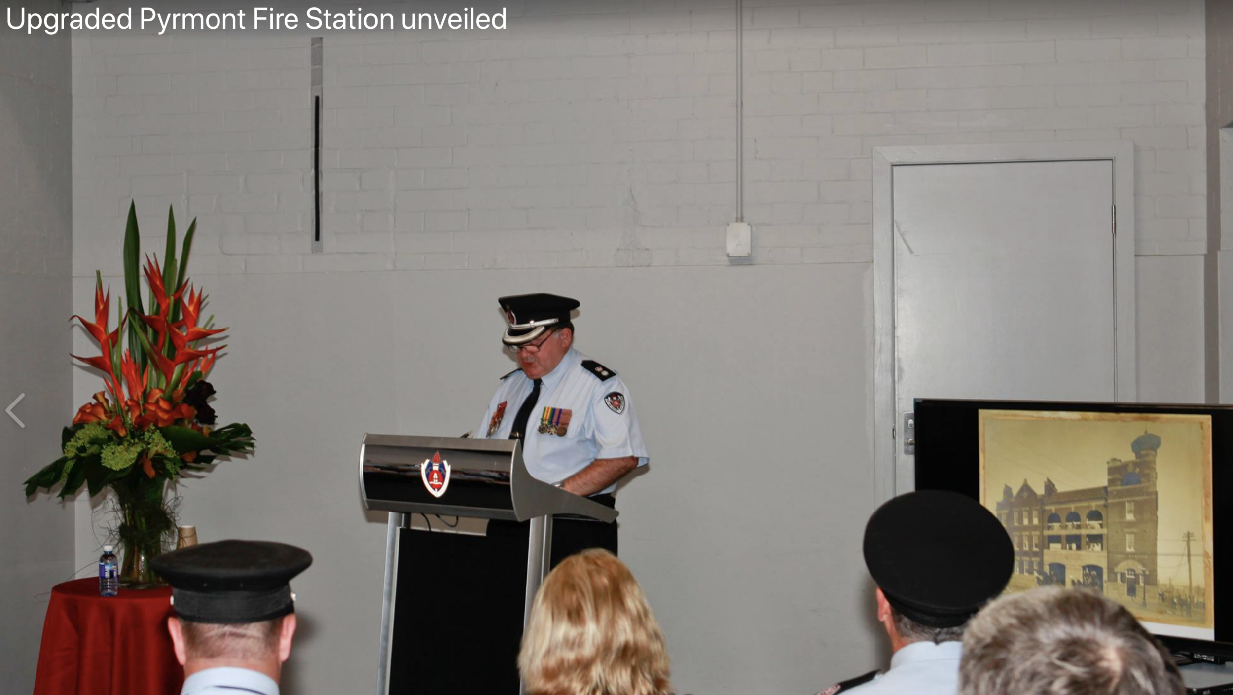 FRNSW commissioner Greg Mullins addresses the gathering