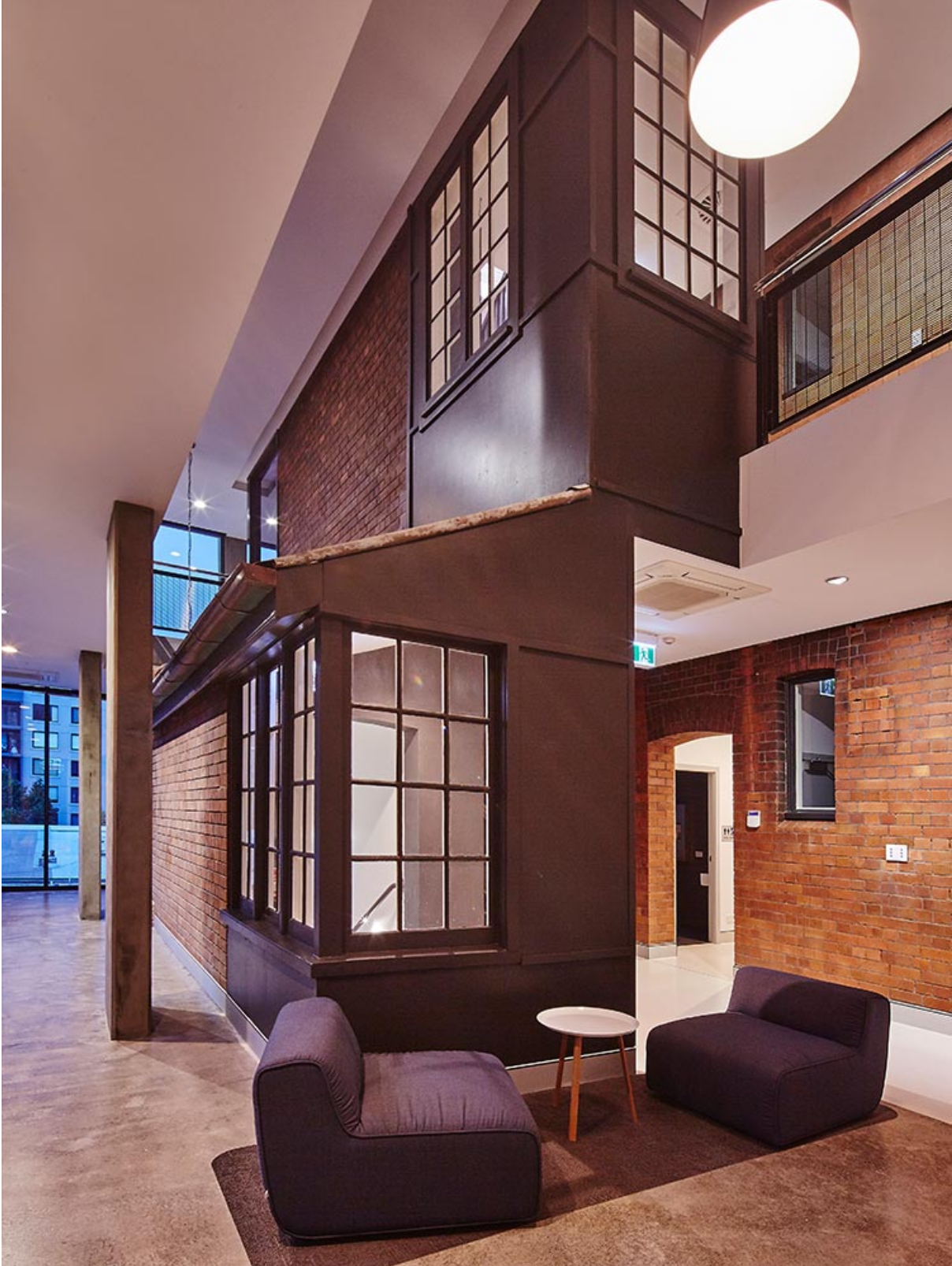 Circulation wraps around the original building envelope