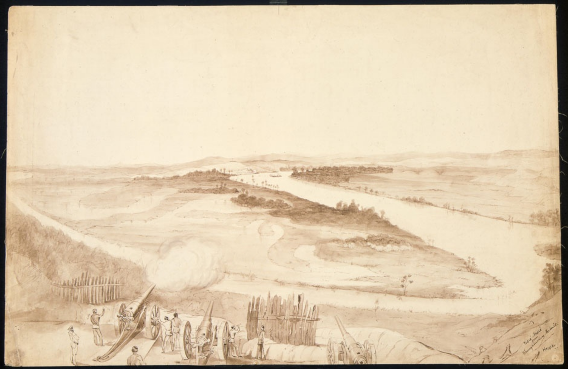Mere-Mere from Whangamarino Redoubt, 1863