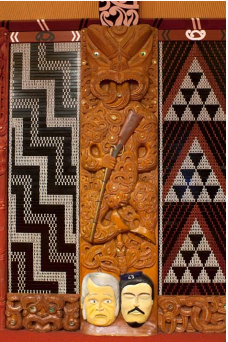 Carved post honouring Titokowaru