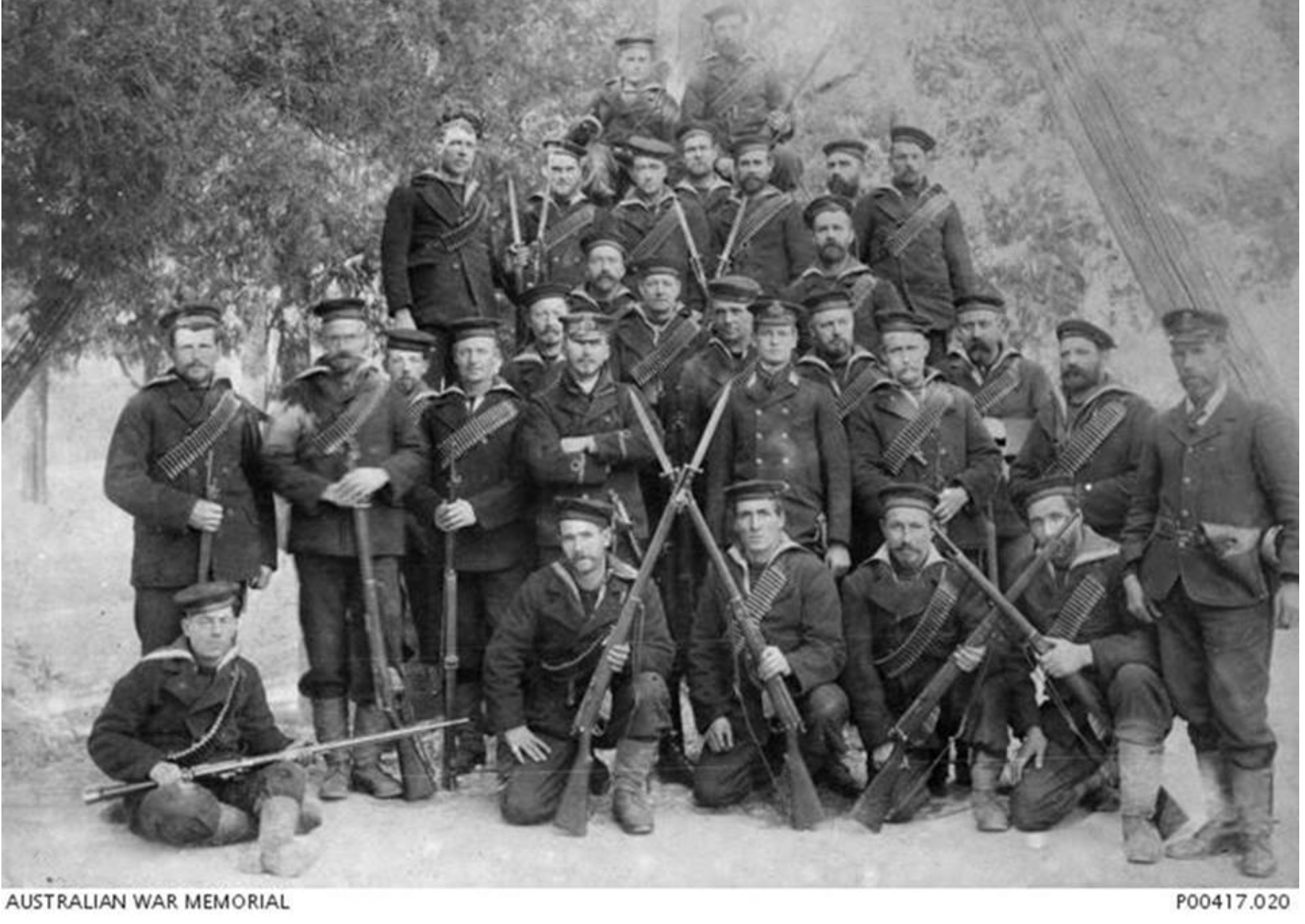 Group portrait of Australian Naval Brigade officers 1900-1901