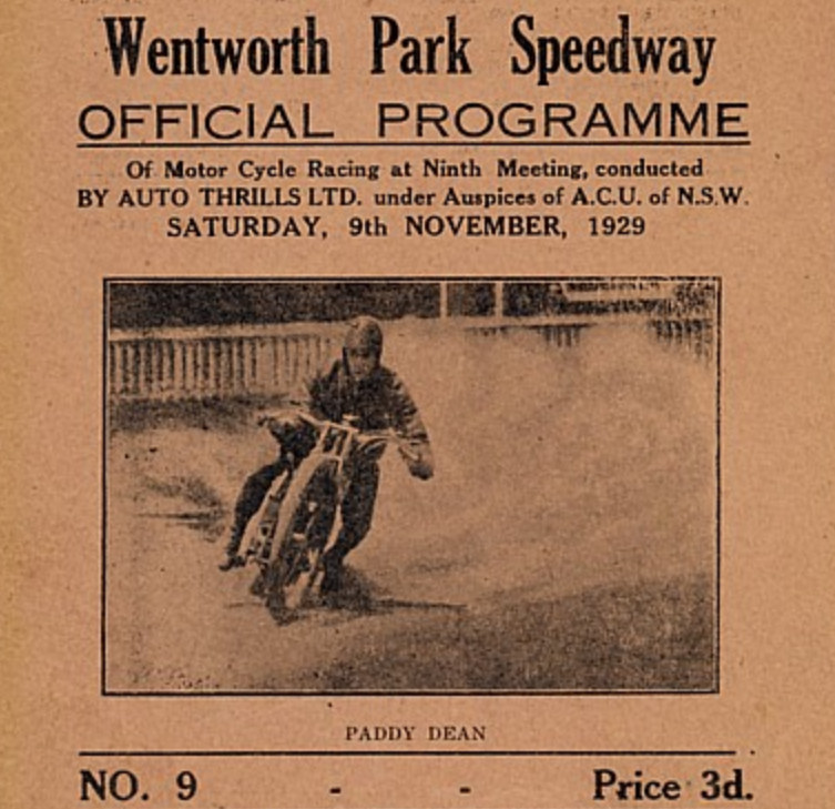Speedway program 1929