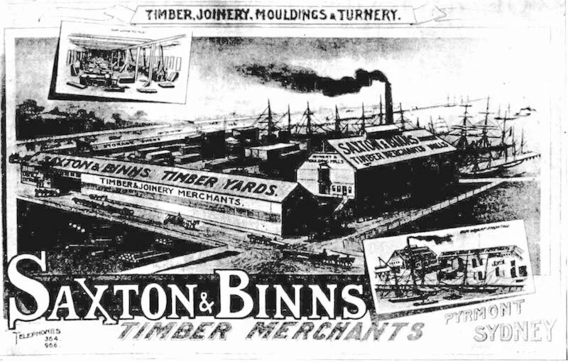 Saxton & Binns timber merchants 1900