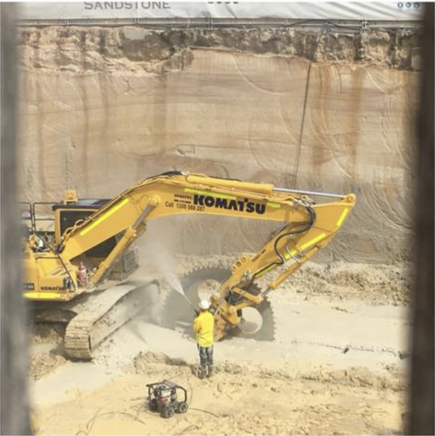 Harvesting sandstone on the Harris Street-Mount Street site 3