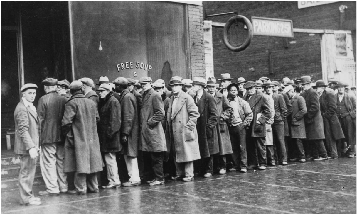 Queuing for the soup kitchen