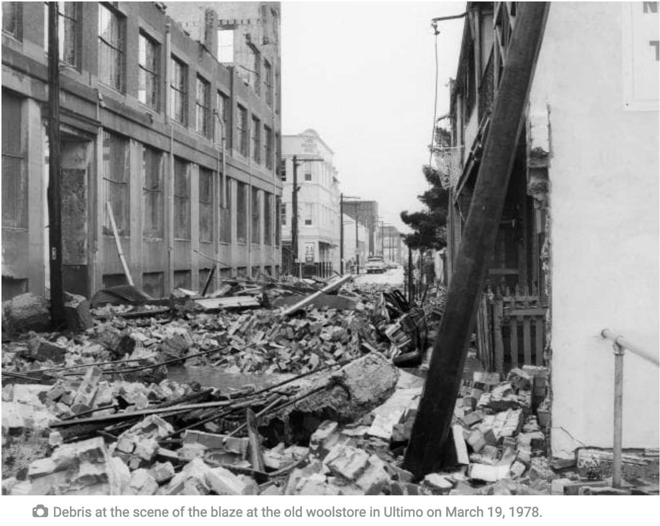 After the Ultimo wool store fire 1978