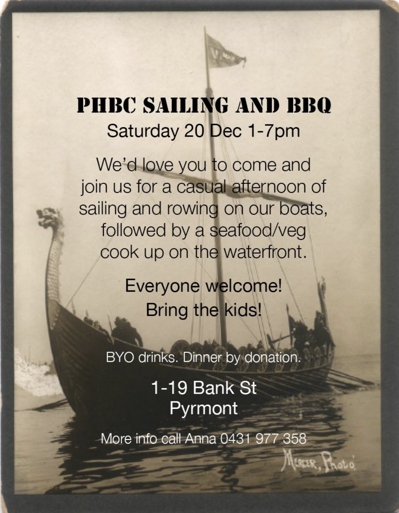 Sailing and BBQ invitation