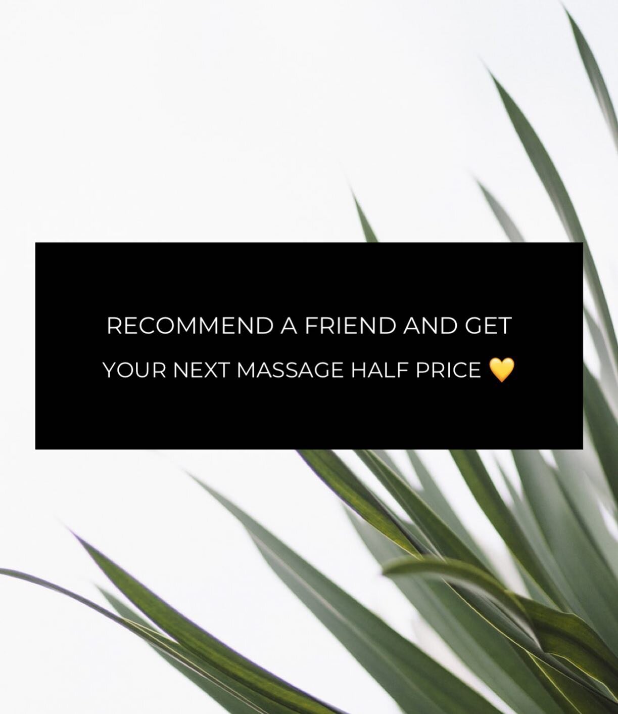 Happy Monday everyone ☺️
Just wanted to shout out about my latest offer:

Recommend a friend and get your next massage half price 💕

#massage #massagetherapy #brightonandhove #holisticmassage