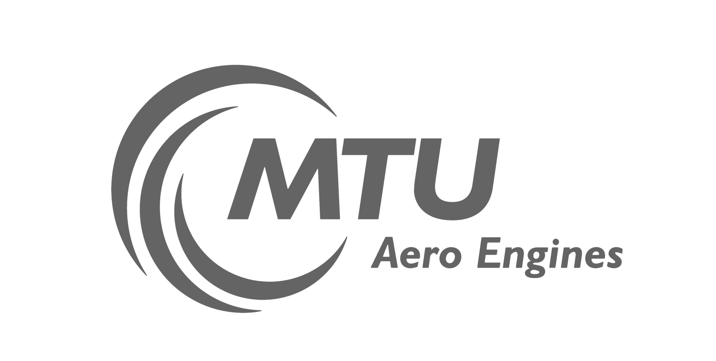 MTU Aero Engines company logo in black and gray with stylized circular design and text