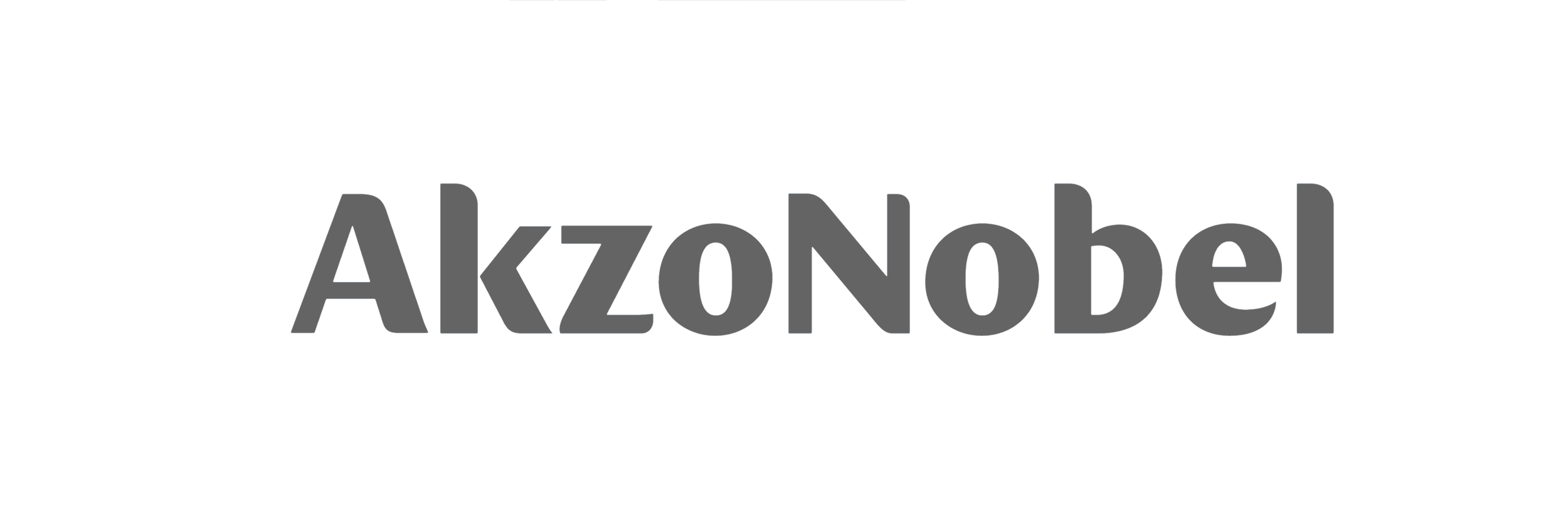The image shows a black background with the text "AkzoNobel" written in gray, stylized font.