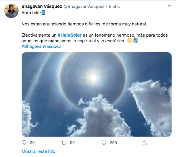 Presagios Halo Solar Visto En Venezuela El 5 De Abril 2020 Encuentro De Luz Mundo Holistico