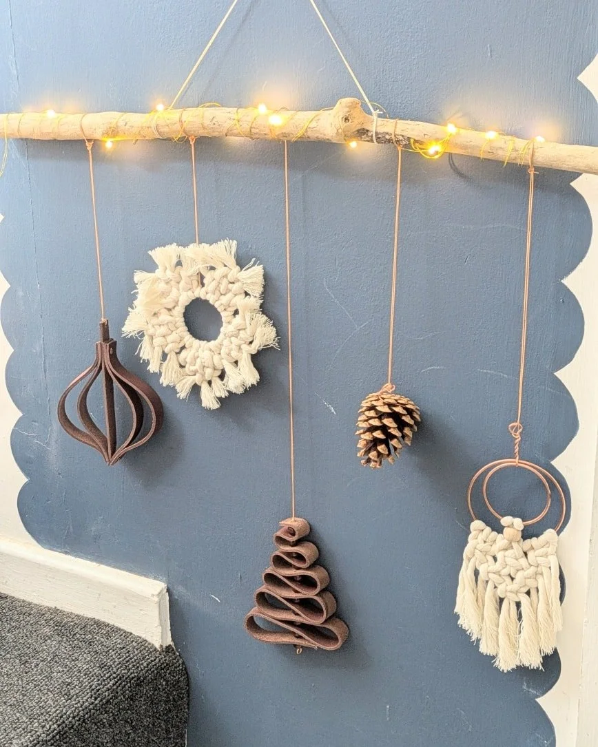 Oh hey team, Em here! Had a lush day in the studio today getting this bad boy ready for our brand new Nordic Leather &amp; Rope Wall Hanging workshop. You'll be able to make up to 5 different decs to hang from a beautiful piece of driftwood  so you c