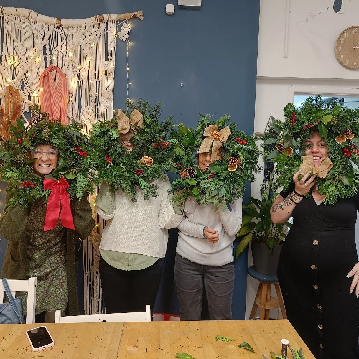 ‼Reminder to book your Christmas Wreath spots before they sell out‼

Our lovely customers always have the best time at our wreath workshops and leave with some amazing makes, which are perfect to decorate your homes in time for Christmas!

So, what a