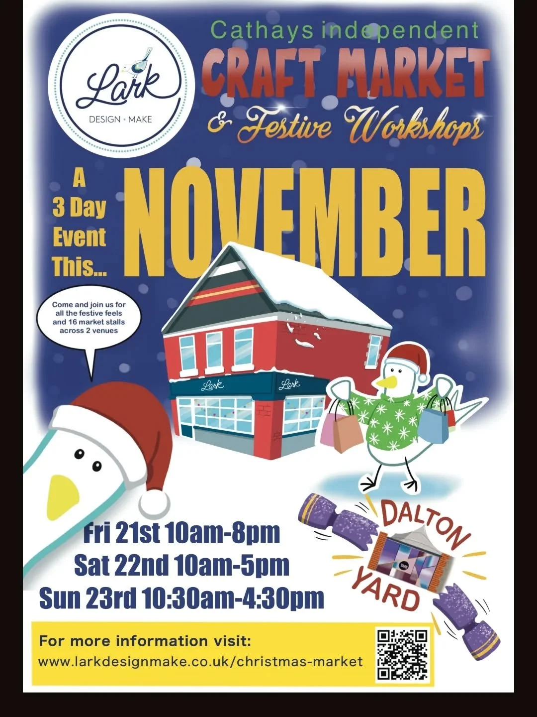 @stephen.bayley_illustration has smashed it again with this fun poster for our market! 

Karl, the studio bird mascot, has been given a great new look too!

We'd love to see this poster shared on your stories, we're hoping for a really busy market we