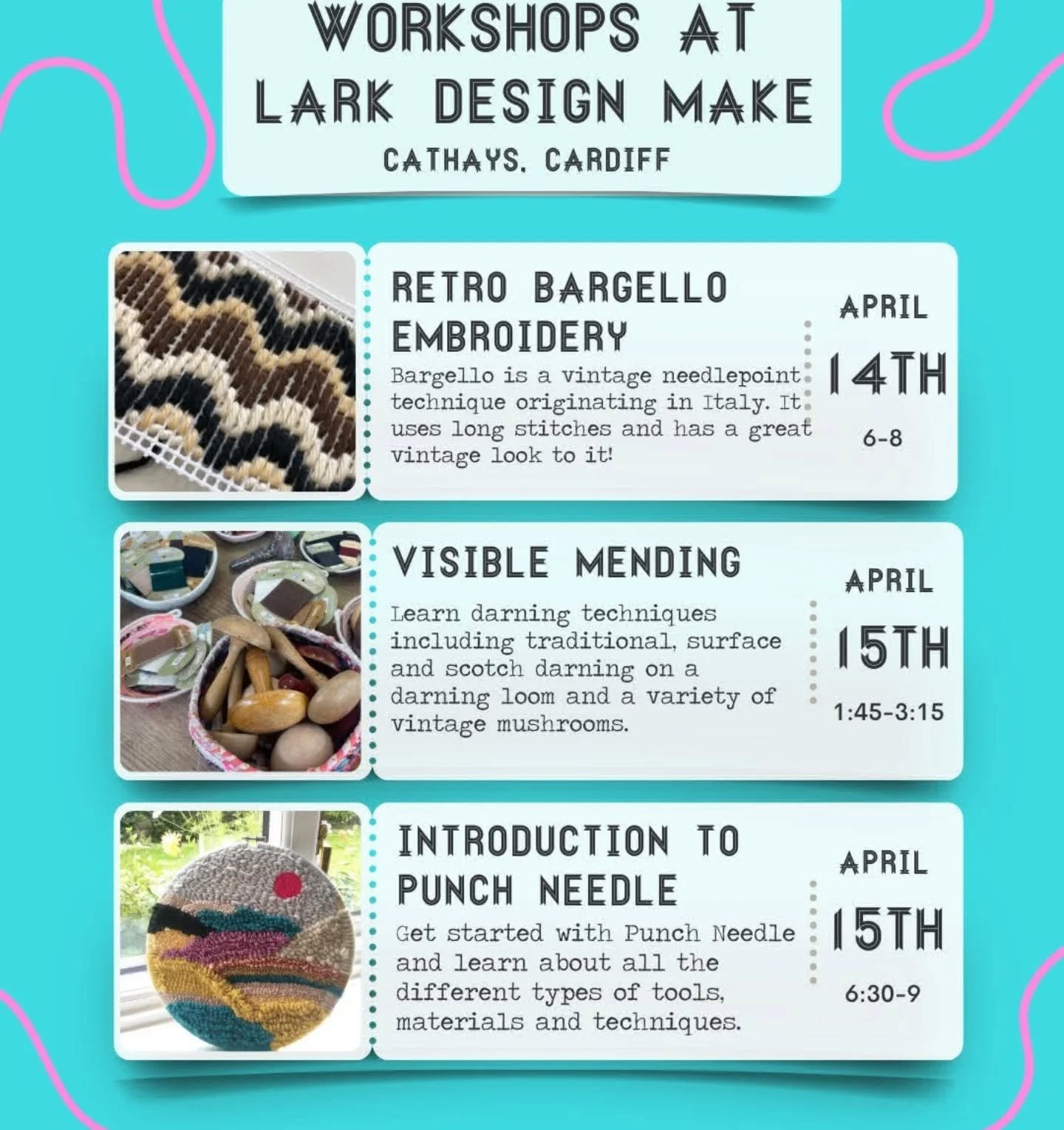 Looking forward to our annual visit from Kim of @darnitworkshops 

Here's what she has to say about Lark ☺️... the team have made this place the most welcoming, most well stocked, most cosy place to attend a workshop and teach and I love going back a