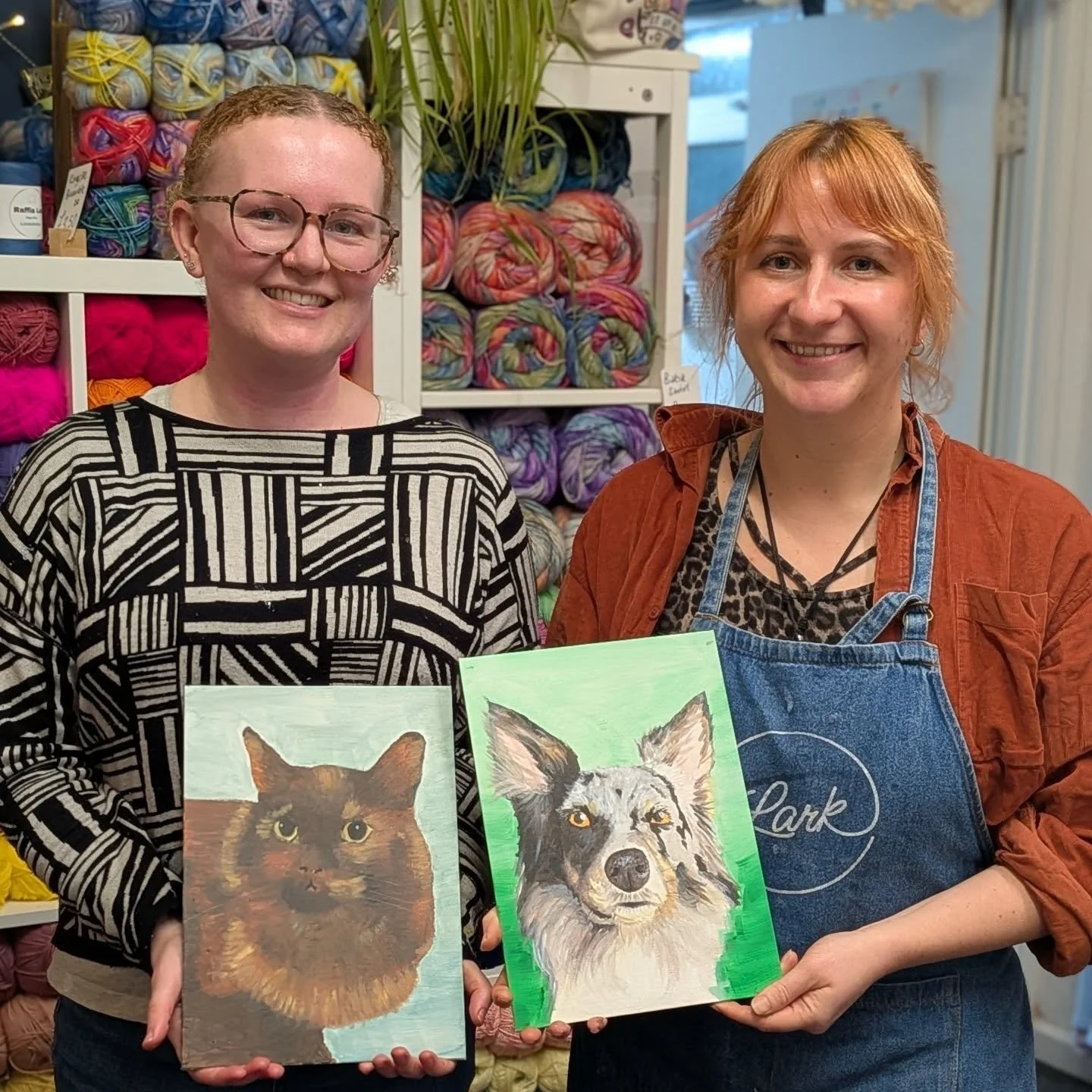 Last week's paint your pet 🎨 workshop 😍
My mum, Debbie, loves drawing animals, which is handy as we have a few in our family ☺️ but it also makes her a fab tutor for this fun workshop. 
This was such a lovely evening, full of stories of everyone's 