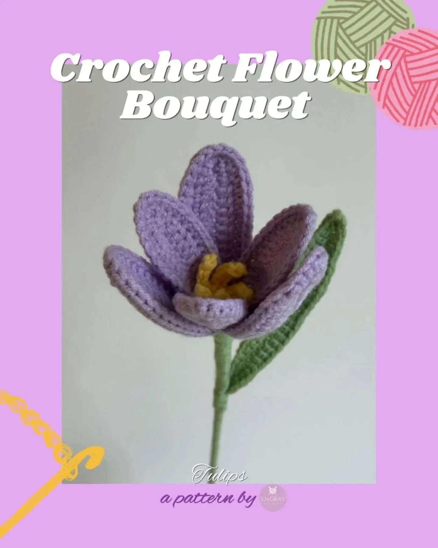 🌷TULIP🌷
&bull;
So excited to share that lots of Sarah of @sjandgray 's crochet flower bouquet workshops are ready to book now, head to the link in her bio to see them all but today we're here to tell you all about her July workshop -Tulips ✨
&bull;